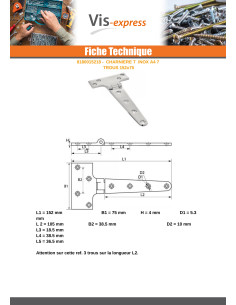 Charnière Tête 7 trous Inox A4 152X75