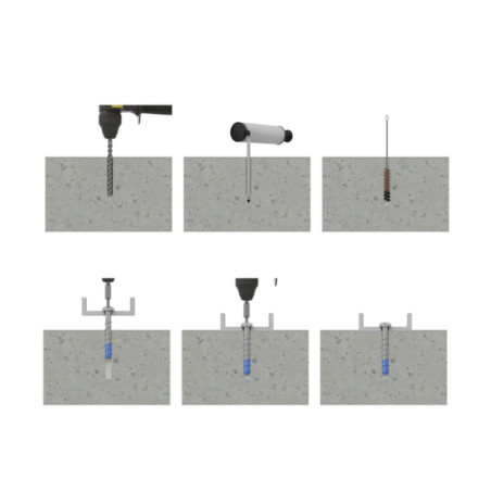 1 x Vis béton Tête cylindrique TC TORX T40 6X60 Bimétal
