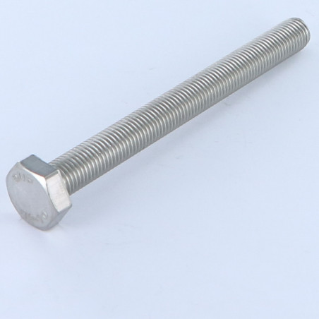 Vis métaux Tête hexagonale TH M10X100 Pas fin Pas de 125 Inox A2
