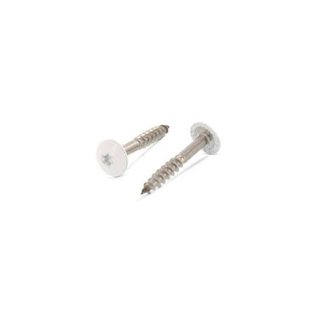 Vis de facade TORX T20 4.8X25 Diamètre de tête: 12.3 Inox A2 RAL9001 blanc creme