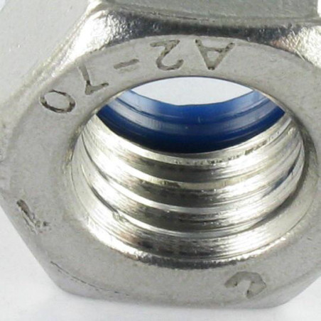 Ecrou frein Inox A2 M10 Wax lubrifié