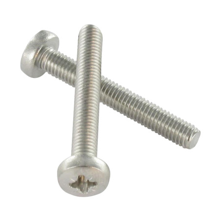 1 x Vis métaux tête cylindrique bombée large Pozi N°2 M4X50 Inox A4