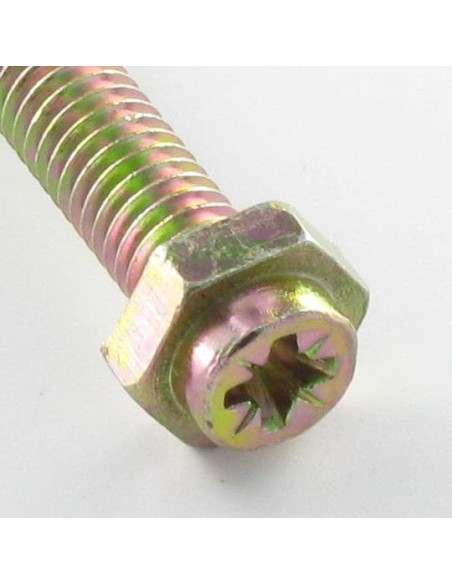 1 x Vis cassette Tête hexagonale TH Pozi M6X45 Pozi 2 Classe 6.8 Bichromaté