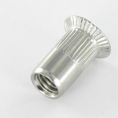 1 x Ecrou à sertir Tête fraisée Cranté M4X11.5 INFC 35 Inox A2