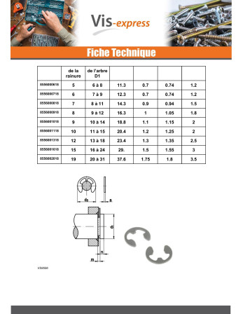 Anneau ARRET Inox A4 Diamètre Rainure 1.5