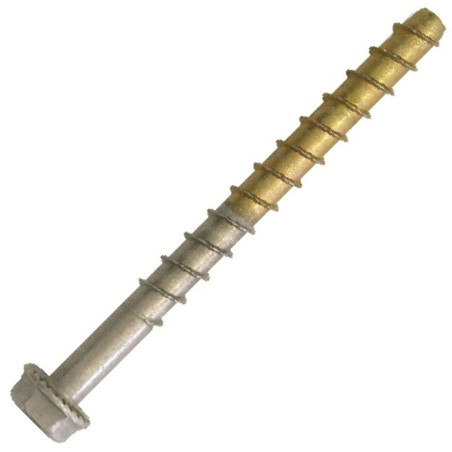 1 x Vis Béton Bimétal Inox A4 Acier brut Tête hexagonale TH 10X100