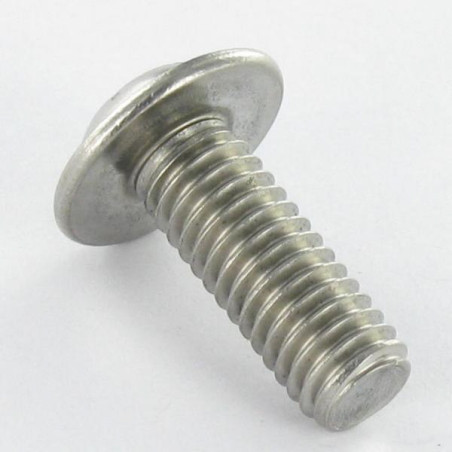 1 x Vis métaux Tête bombée Embase collerette TORX T20 M4X10 Filetage total Inox A2