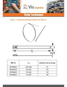 Collier de serrage extra plat 7.9X362 Inox A2 2