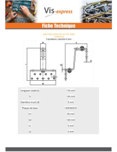 Crochet De TOIT VARIO 140X56X5 /5 Inox A2 2