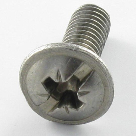 Vis métaux Poelier POZI et fendu 6X16 Inox