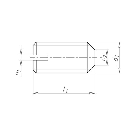 Vis métaux Sans tête Fendue Bout cuvette Inox A2 M5X10