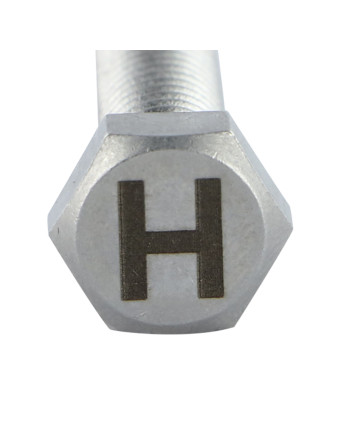 Vis métaux Tête hexagonale TH 8X35 Inox A4 avec gravure de lettre "H"