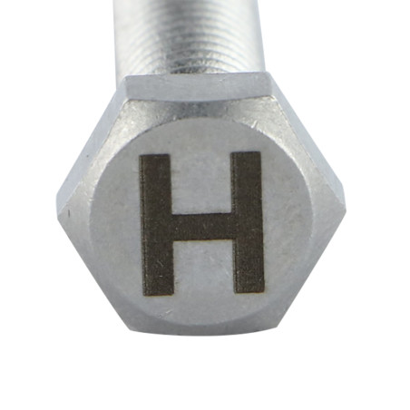 Vis métaux Tête hexagonale TH 8X35 Inox A4 avec gravure de lettre "H"
