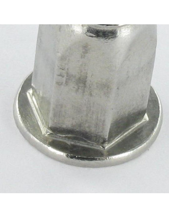 Ecrou A sertir Inox Tête plate Hexagonal M4X11 INPTH 20