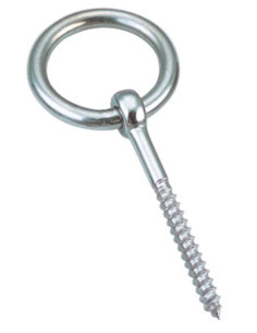 Piton Anneau Filetage Bois 6X60 Filetée sur 40 Inox A4