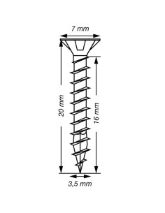 Spax T-STAR PLUS Tête fraisée TORX T15 Inox A2 3.5X20... 2