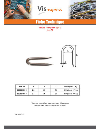 KG Crampillons Inox A2 2.7X30