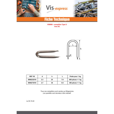 KG Crampillons Inox A2 2.7X30