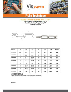 M Chaîne à MAILL Long Diamètre 4 Inox A4 (vendu au m) 2