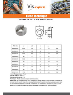 Ecrou Cylindrique Fendue Inox A1 M2 2