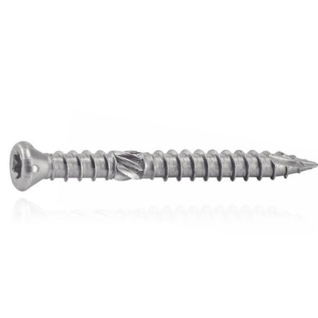 Vis terrasse Double filet Tête fraisée TF TORX T20 4.5X50 Inox A4 T17