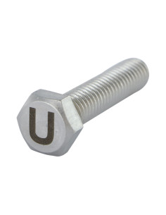 Vis métaux Tête hexagonale TH 8X35 Inox A4 avec gravure...