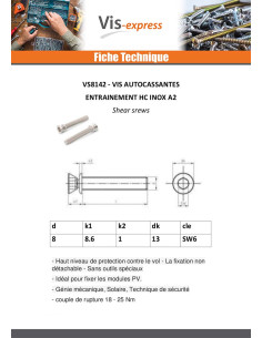 Vis métaux Inviolable Auto cassante Hexagonal creux Inox... 2