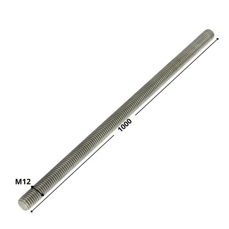 Tige filetée M12 Longueur 1 mètre Inox A4