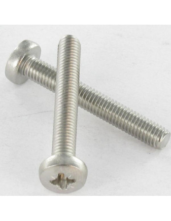 Vis métaux tête cylindrique bombée large Pozi N°3 M6X90 Inox A4