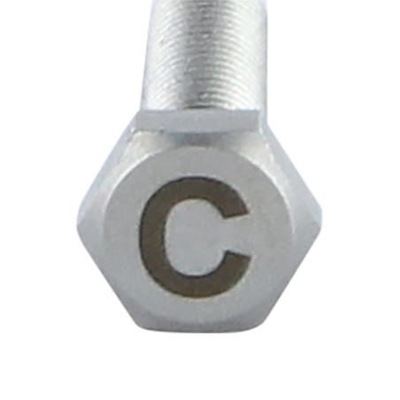 Vis métaux Tête hexagonale TH 8X35 Inox A4 avec gravure de lettre "C"