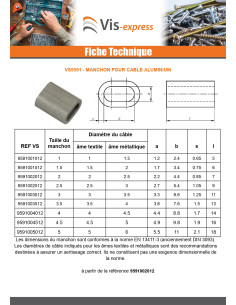 Manchon à sertir Aluminium pour câble ame textile... 2