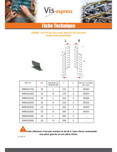 Patte De SOLIVAGE Droite Sendzimir 32X210 2