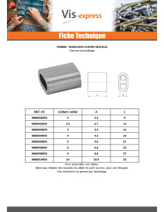 Manchon Pour Câble Diamètre 2.5CUIVRE 2