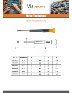 Tournevis plat fin N2.4 Longueur 120 Longueur tige... 2