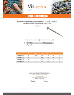 Ridoir à chape soudé embout à sertir Inox A4 pour câble... 2