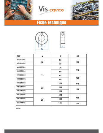 Anneau Avec 1 Vis Sans tête six pans creux (sthc) Diamètre Intérieur 15 Acier zingué