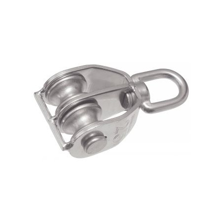 POULIE Double De 25 Inox A2 Pour Câble De 6