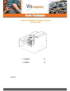 PINCE Fixation SOLAIRE 30X55 Aluminium Noir 2