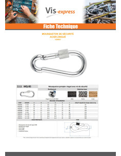 Mousqueton de sécurité Diamètre Câble 14,7 Acier zingué 2