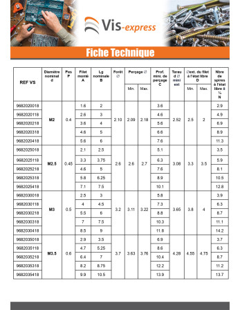 Filet rapporté M6X18 Pas de 100 Inox