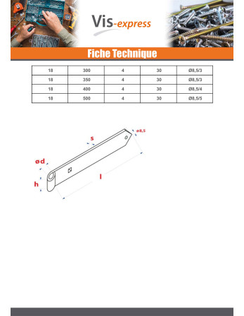 Penture pointu volet battant 16X600 Acier zingué noir