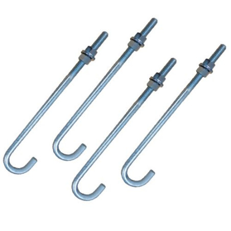 Crosse ancrage M18X357 Filetée sur 150 +2 Ecrou +2 Rondelle Acier zingué