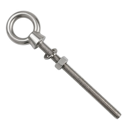 1 x Piton à Oeil Fileté M8X100 Avec Ecrou Inox A4