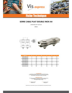 Serre cable plat double Inox A4 Diamètre 4 2