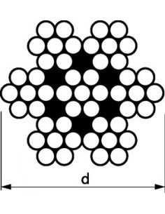 Mètre de Câble souple Diamètre 5 Inox A4 7X7 Charge de...