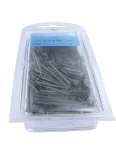 Blister de 200GR Pointes Tête Plate Longueur 50 Acier brut