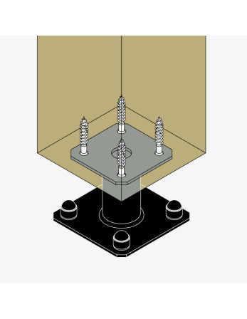 Pied de poteau fixe SIMPSON Strong Tie 130X130 RAL9005 noir foncé