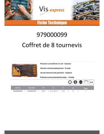 JEU 8 Tournevis précision PH-SL-TX