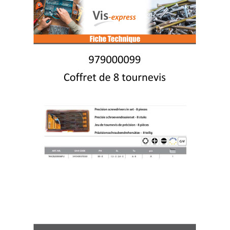 JEU 8 Tournevis précision PH-SL-TX