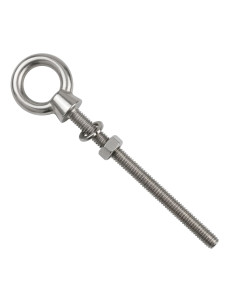 Piton à Oeil Fileté M6X60 Avec Ecrou Inox A4